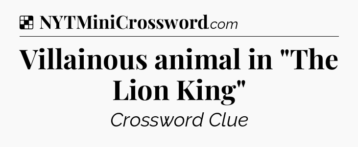 Solution: Villainous animal in 
