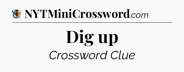 Dig up Crossword Clue