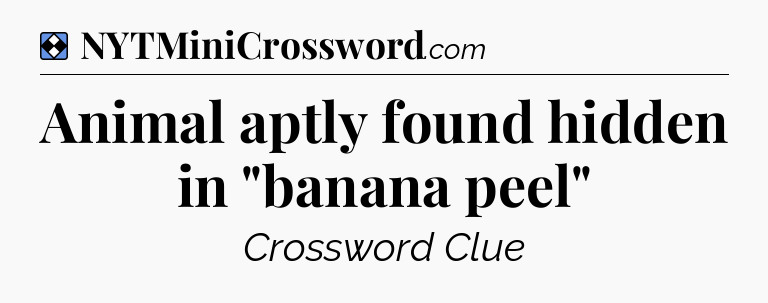 Solution: Animal aptly found hidden in 