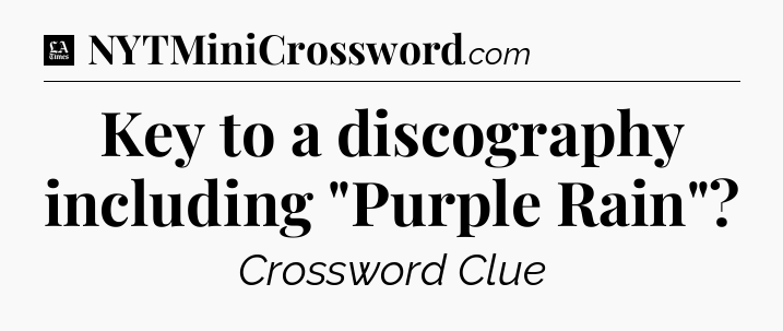 Key to a discography including 