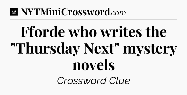 Fforde who writes the 