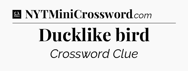 Ducklike bird - LA Times Crossword