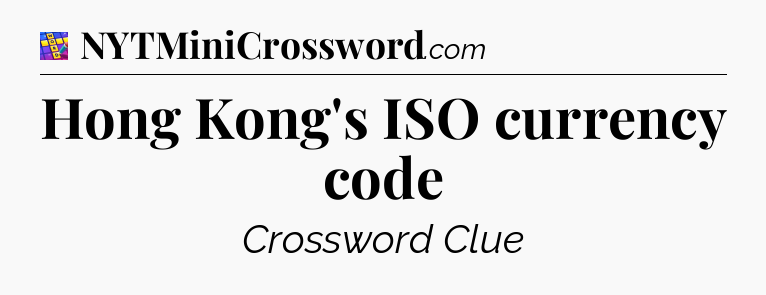 Hong Kong's ISO currency code Codycross