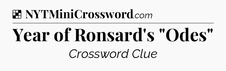 Solution: Year of Ronsard's 