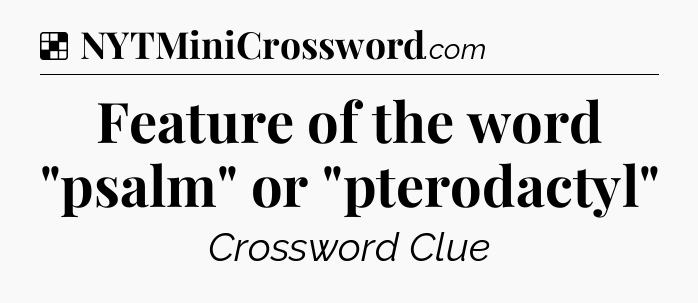 Solution: Feature of the word 