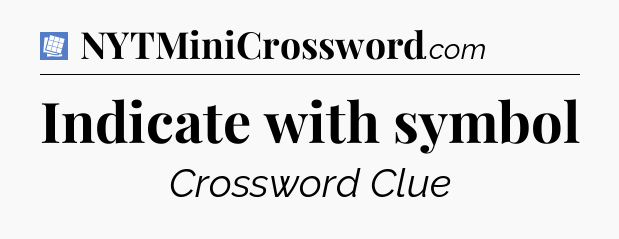 Indicate with symbol Puzzle Page Crossword Clue