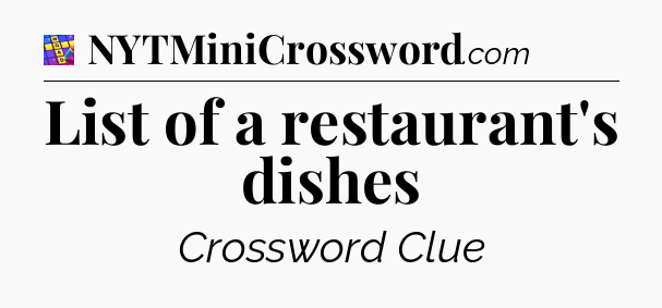 List of a restaurant's dishes Codycross
