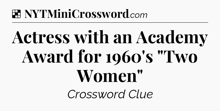 Solution: Actress with an Academy Award for 1960's 