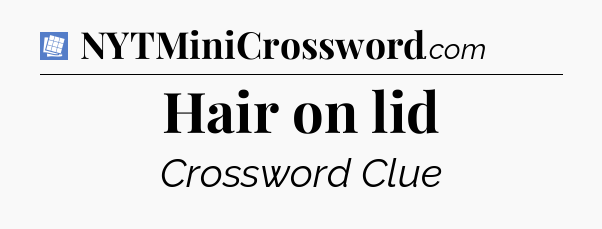 Hair on lid Puzzle Page Crossword Clue