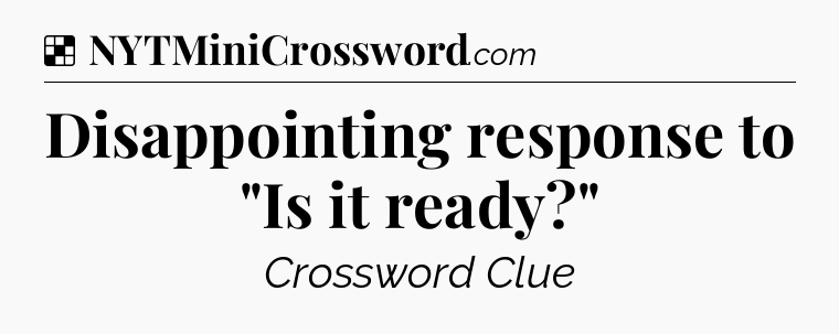 Solution: Disappointing response to 