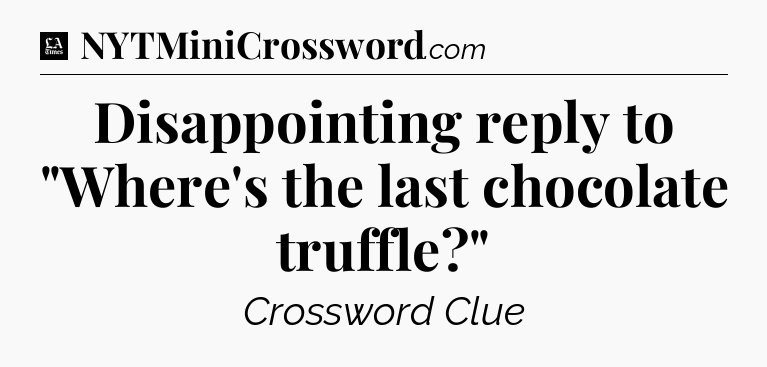 Disappointing reply to 