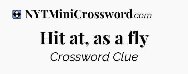 Solution: Hit at, as a fly - NYT Mini Crossword