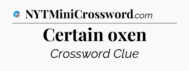 Certain oxen Crossword Clue