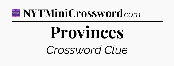 Provinces - Thomas Joseph Crossword