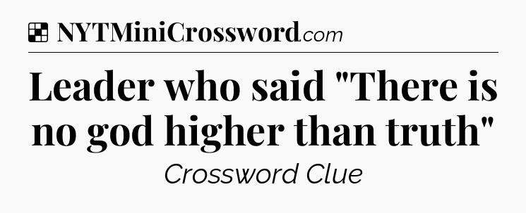 Solution: Leader who said 