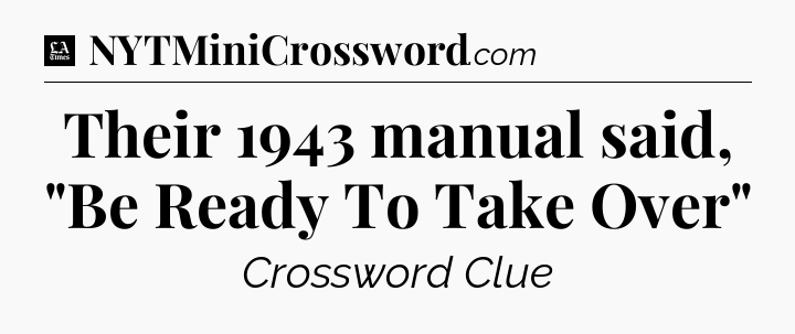 Their 1943 manual said, 