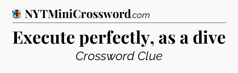 Execute perfectly, as a dive Crossword Clue