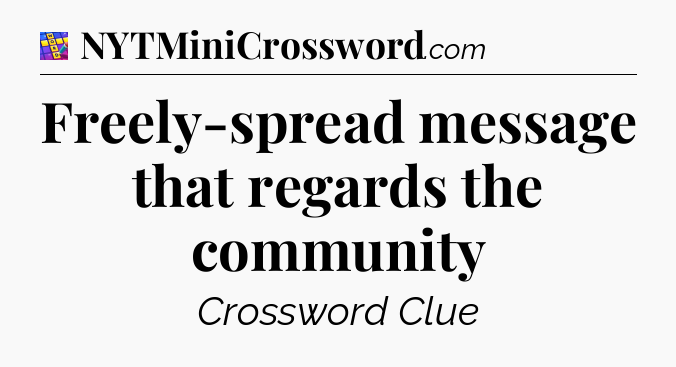 Freely-spread message that regards the community Codycross