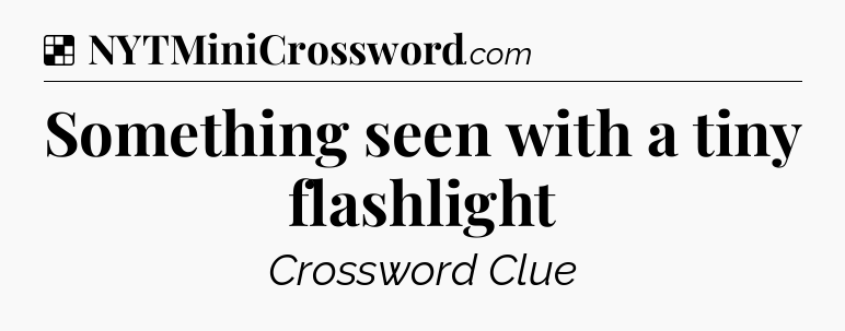 Solution: Something seen with a tiny flashlight - NYT Crossword