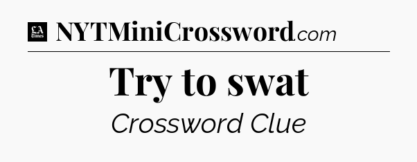 Try to swat - LA Times Crossword