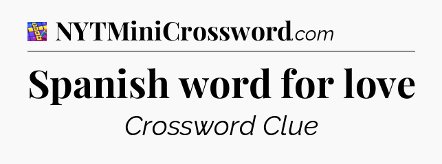 Spanish word for love Codycross