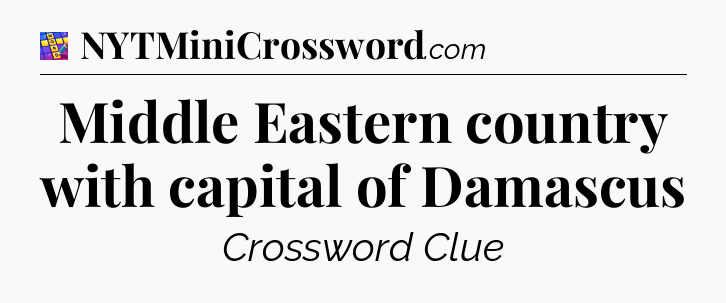 Middle Eastern country with capital of Damascus Codycross