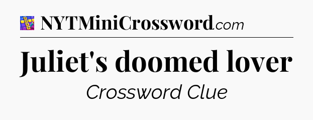 Juliet's doomed lover Codycross