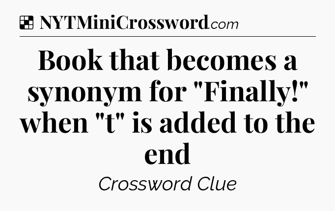Solution: Book that becomes a synonym for 