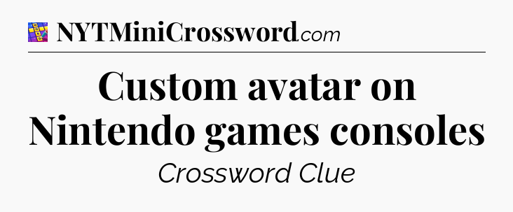 Custom avatar on Nintendo games consoles Codycross