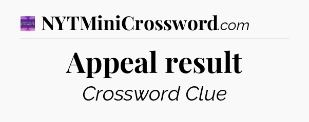 Appeal result - Thomas Joseph Crossword