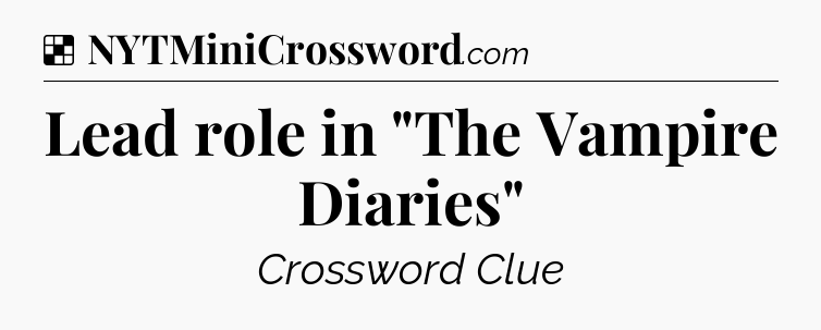 Solution: Lead role in 