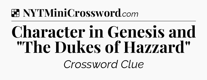 Solution: Character in Genesis and 