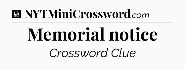 Memorial notice - LA Times Crossword