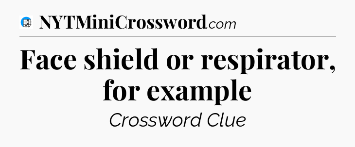 Face shield or respirator, for example Crossword Clue