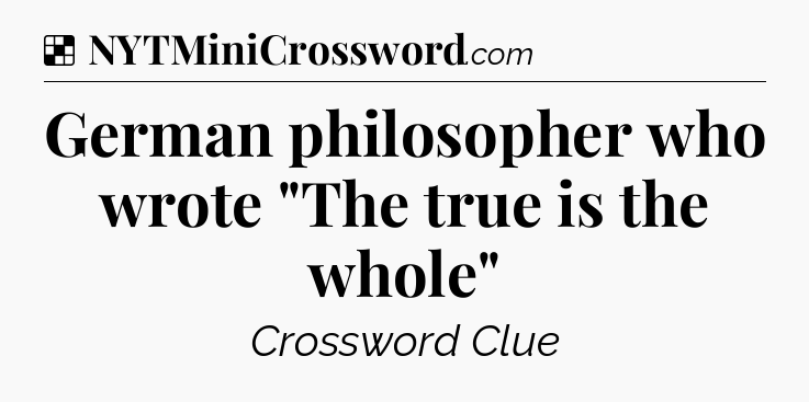Solution: German philosopher who wrote 