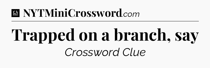 Trapped on a branch, say - LA Times Crossword