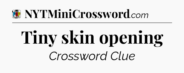 Tiny skin opening Crossword Clue