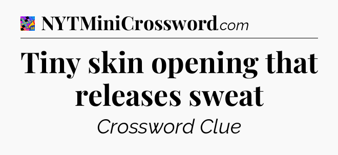 Tiny skin opening that releases sweat Crossword Clue