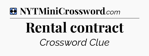 Solution: Rental contract - NYT Mini Crossword