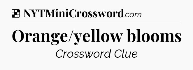 Solution: Orange/yellow blooms - NYT Crossword
