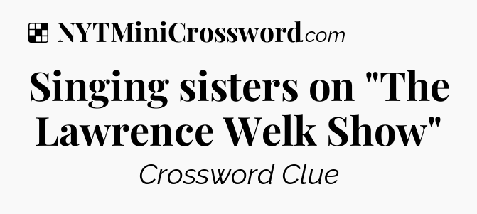Solution: Singing sisters on 