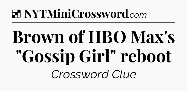 Solution: Brown of HBO Max's 