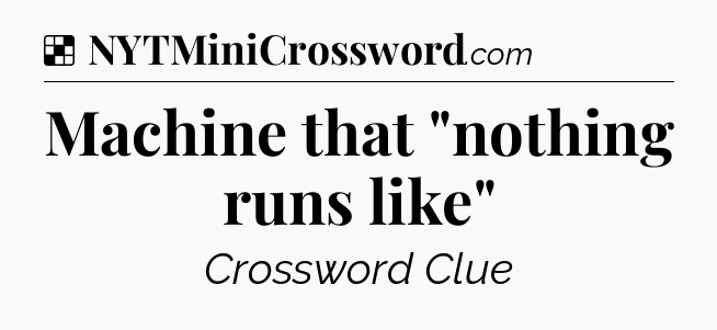 Solution: Machine that 