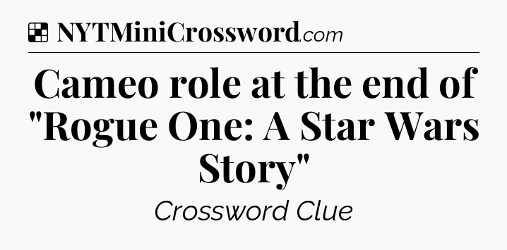 Solution: Cameo role at the end of 