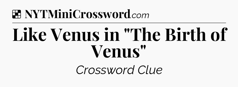 Solution: Like Venus in 