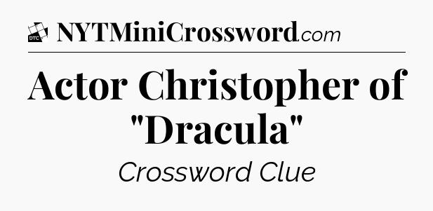 Actor Christopher of 