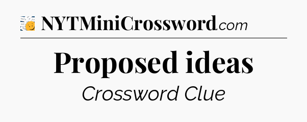 Proposed ideas - 7 Little Words