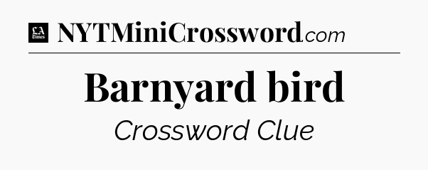 Barnyard bird - LA Times Crossword
