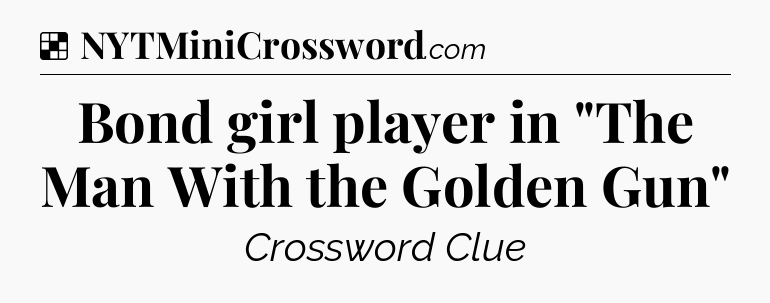 Solution: Bond girl player in 