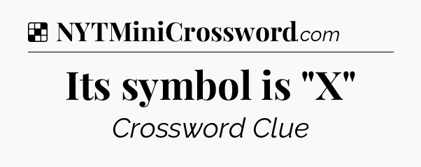 Solution: Its symbol is 